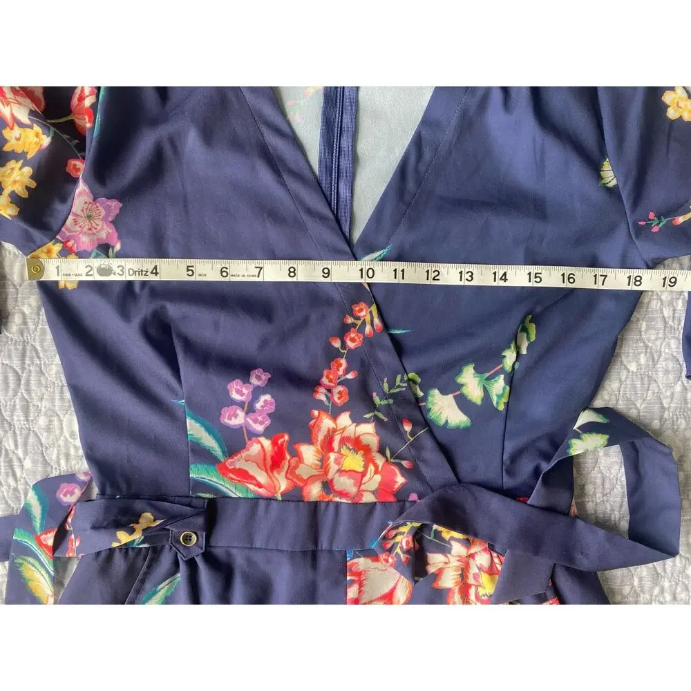 Yumi Kim Blue Floral Print Sweet Romance Liz Romper Women’s Size Small